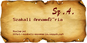 Szakali Annamária névjegykártya